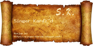 Singer Karád névjegykártya